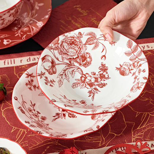 中式美学陶瓷餐具（落日玫瑰） 商品图1