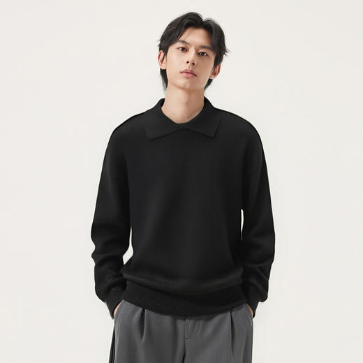 gxg.jeans男装 多色基础纯色基础翻领毛衣线衫上衣 25年冬热卖 商品图1