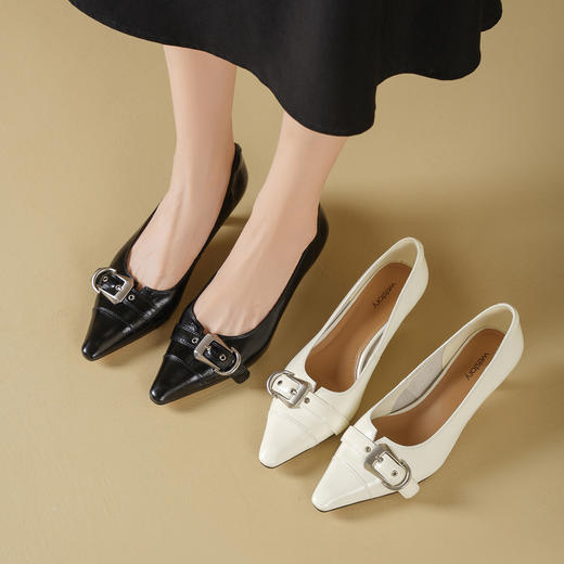 Westory2025年秋季低跟简约小方头百搭通勤浅口单鞋S25CE76131 商品图3