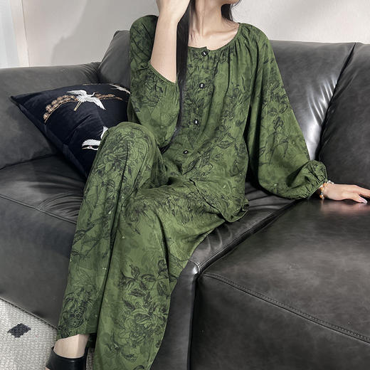 【YW】无忧购【甄选】棉绸睡衣开衫套装田园风家居服YNS 5660 （截单后3-5天发货) 商品图9