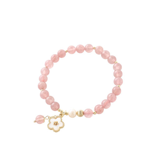 三彩2025新款【草莓晶淡水珍珠】花朵吊坠手串手链女清新甜美送礼 商品图4