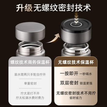 富光车载一键开盖保温杯 316L不锈钢泡茶杯子 保冷杯商务水杯男女士 /厨具 /水具 /保温杯 商品图4