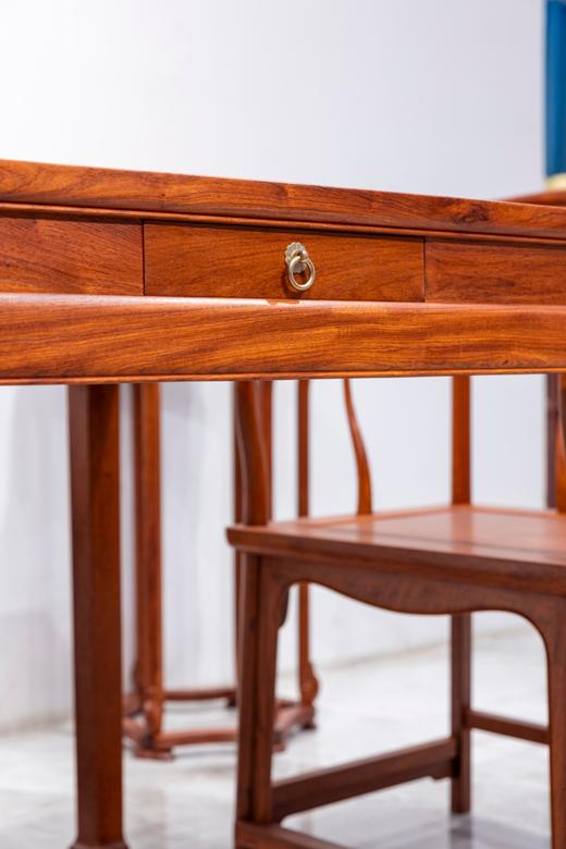 红桥红  家具严选  缅甸花梨（大果紫檀）  【88 马蹄腿明屉 方桌五件套】 商品图2