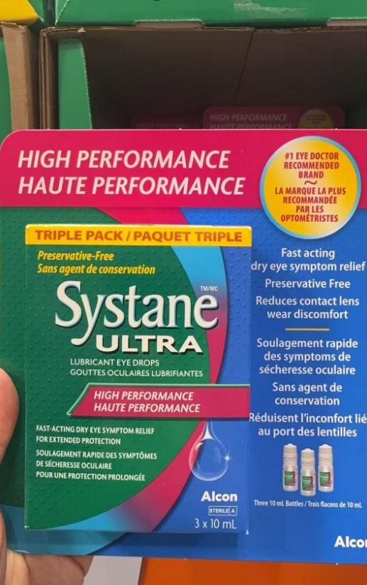 特价！3瓶装爱尔康Alcon人工泪液滴眼液眼药水 无防腐剂（3*10ml/盒）温哥华直邮 商品图0