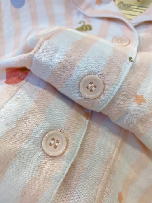 松植屋夏季女款丰收季全棉水洗短袖中裤套装100%纯棉双层纱睡衣家居服 商品图4