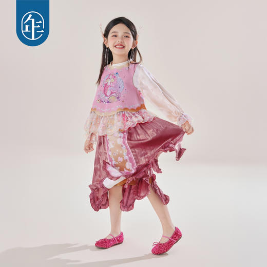 年衣童装25秋季新款女孩新中式国风浪里小仙中式马甲/浪里小仙马面裙/海露流光中式衬衫 商品图1