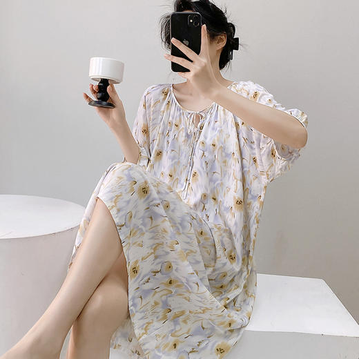 【YW】无忧购【甄选】绵绸睡裙气质新中式家居服HX 2412（截单后3-5天发货) 商品图13