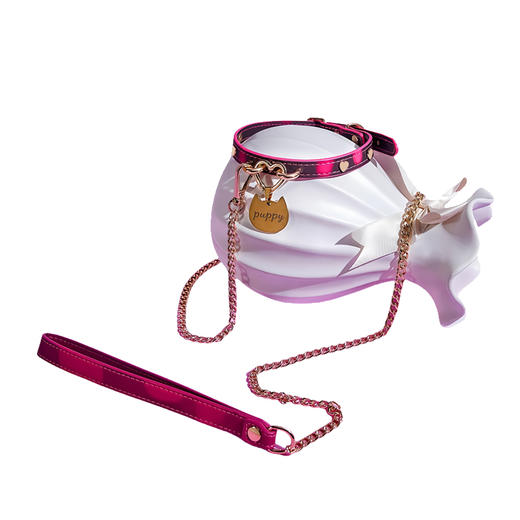 魅灵温变 双扣爱心黑变红狗狗牌项圈 项圈+牵引 商品图5