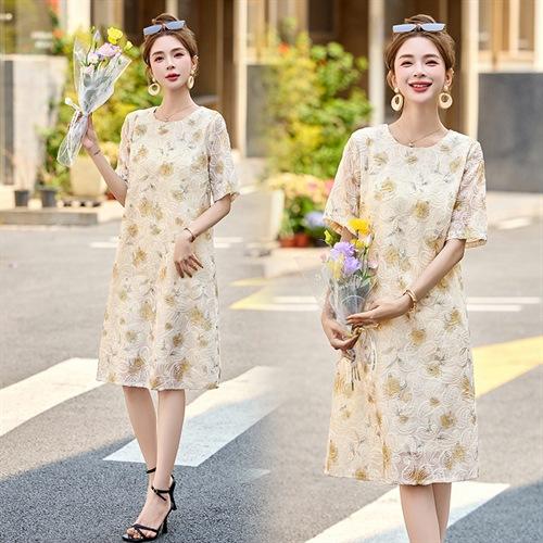 【预售3天】2025夏季新款刺绣花色套头气质优雅连衣裙LDB2811 商品图0