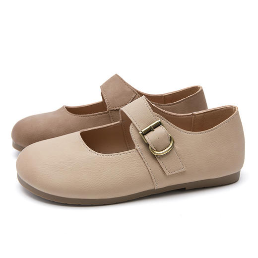 西遇玛丽珍小皮鞋女新款秋季复古丑萌圆头勃肯鞋软底平底单鞋K1656927 商品图4