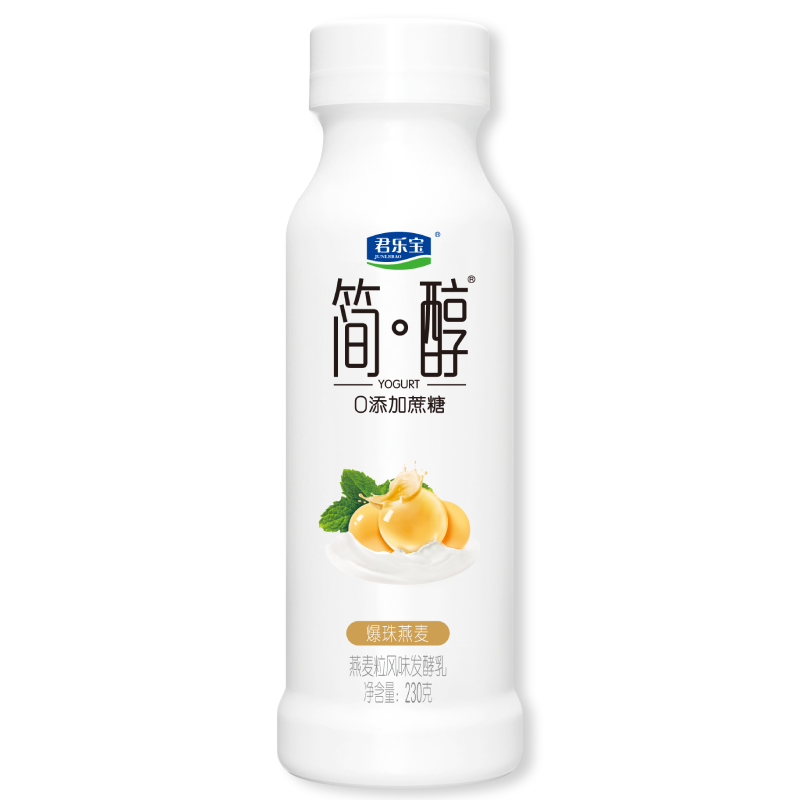 君乐宝简醇风味发酵乳(0蔗糖爆珠燕麦)230g，保质期25天