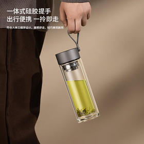 富光双层玻璃杯男士水杯高硼硅泡茶杯子大容量茶水分离杯子生日礼物 /厨具 /水具 /玻璃杯