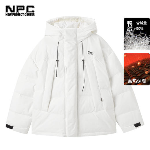 NPC潮牌男装logo贴布绣花大斜插袋连帽冬季情侣羽绒服NP29DJ10 商品图3