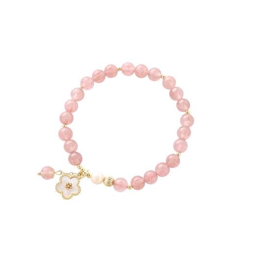 三彩2025新款【草莓晶淡水珍珠】花朵吊坠手串手链女清新甜美送礼 商品图2