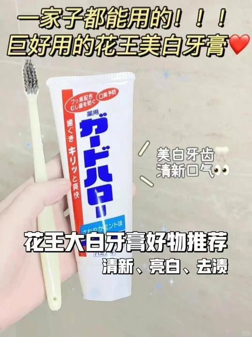 日本原装进口Guard推荐阻星产品 Halo花王大白牙膏口气清新清理牙黄牙渍 防蛀165g/支效期27年11月 商品图1