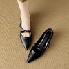 【预售5天】真皮气质尖头蝴蝶结高跟鞋粗跟法式玛丽珍鞋浅口单鞋女DB&M6208 商品缩略图4