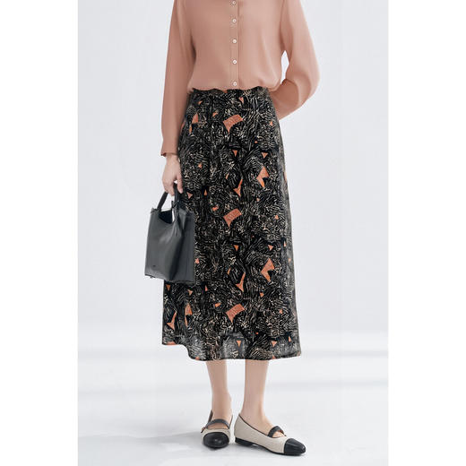 米思阳2026春季印花A字半身裙减龄印花高级感百搭显瘦伞裙女4267 商品图1