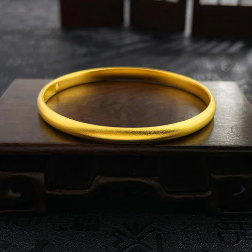 【限时克减150元】足金999 #超轻 古法空心固口手镯超轻加硬福字泥鳅背手镯（面宽约4.7-5.1mm）(AUQGFSZ00067-1)预售产品下单后不退款不退货不换货不补差价 商品图0