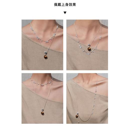 【夏季新款】alodia.co 品牌直发 晨露白水晶双层项链 叠戴锁骨链可拆卸925银手工串珠设计款小众高级感 商品图6