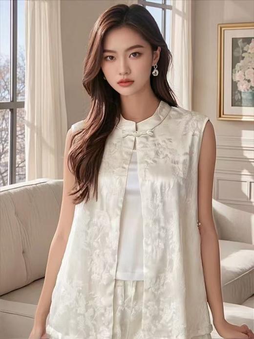 两套装【MYBL】 （超软面料）8873 国风提花蕾丝休闲套装-喜出 商品图2