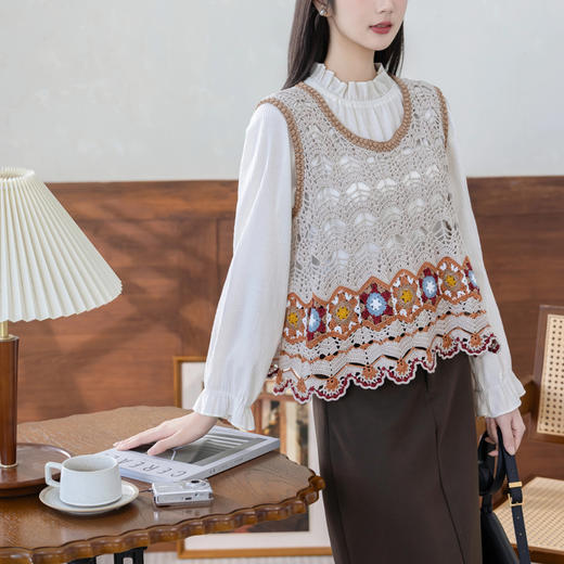 苏苏姐家青岚背心手工DIY钩针纯棉上衣蕾丝线毛线团自制材料包 商品图2