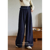 鹿向南「蓝境迷踪」藏蓝色宽松显瘦休闲直筒裤秋新款百搭阔腿裤女 商品缩略图1