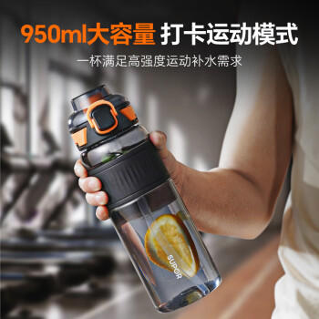 苏泊尔（SUPOR）运动水杯超大容量夏季塑料杯学生儿童吸管杯子tritan便携男士水壶 /厨具 /水具 /塑料杯 商品图2