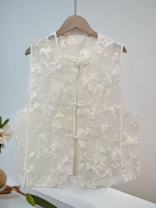 【MYBL】8632精品刺绣网纱新中式国风马甲-喜出 商品图2