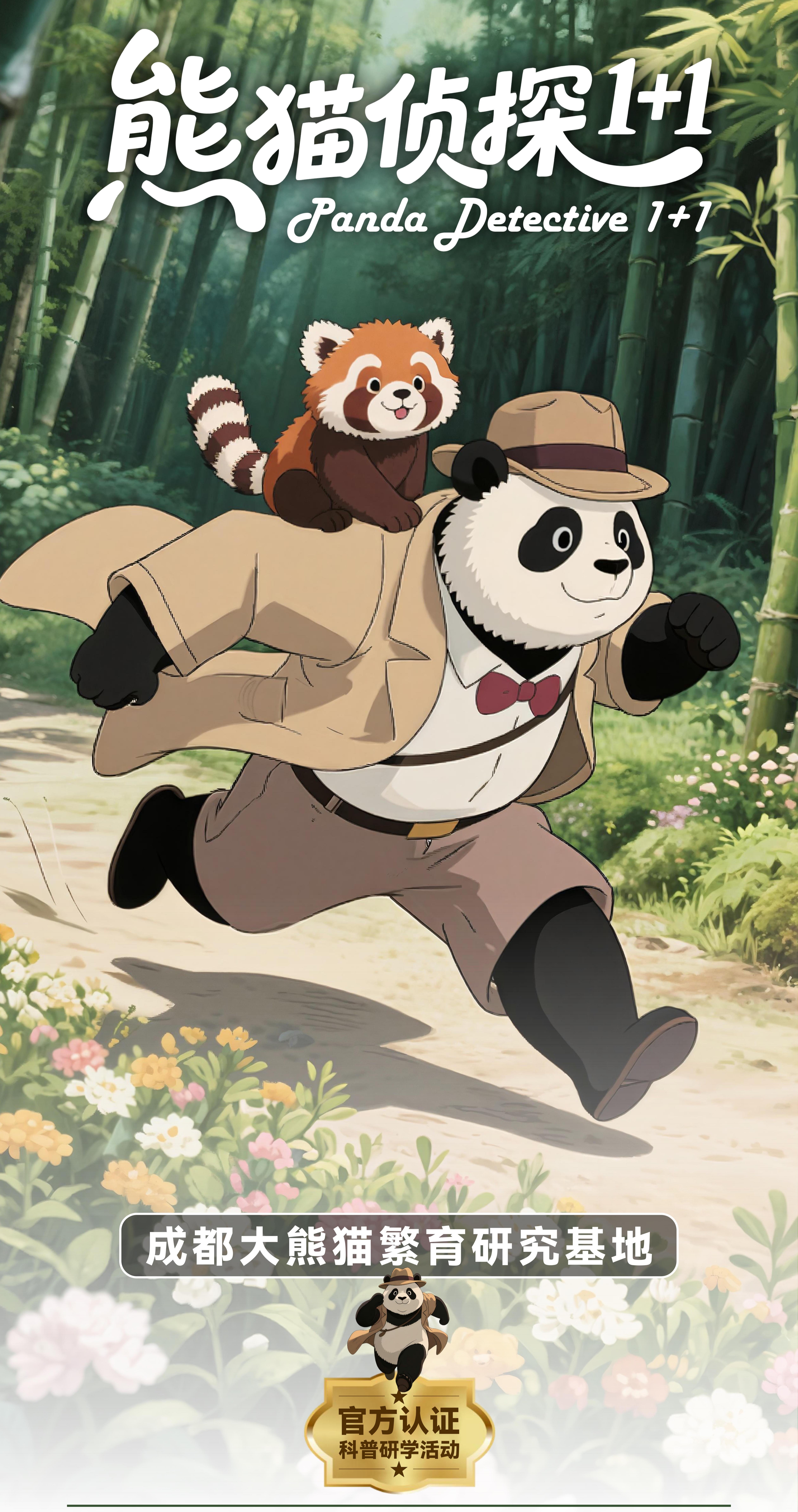 12.13/14熊猫基地【熊猫侦探1+1】上午营，参观了解大熊猫的生活状态，行为习性，沉浸式互动探秘大熊猫博物馆，观看3D电影【熊猫.熊猫】，含官方研学证书