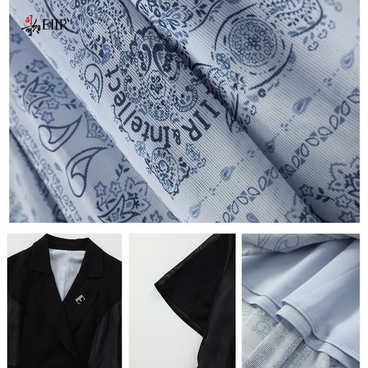 司歌假两件短袖连衣裙印花显瘦A911288 商品图2