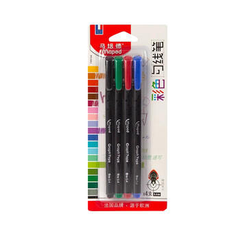 马培德彩色勾线笔0.4mm/4色装 水性笔金属笔头手账笔多色笔美术手绘描边勾线笔学生用品办公文具749144 商品图1
