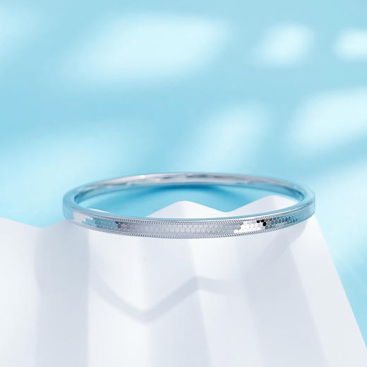 【限时8.8折】【线上铂金馆】PT950 #CNC 【国际铂金协会 精品】铂金空心鱼鳞固口手镯（面宽约3.6-4mm）(ACPTSZ00003)预售产品下单后不退款不退货不换货不补差价) 商品图1