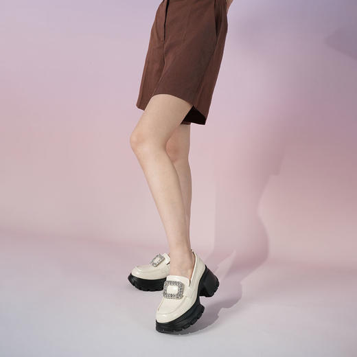 Westory2025年秋季金典厚底乐福鞋方扣深口单鞋W25CM75721 商品图4