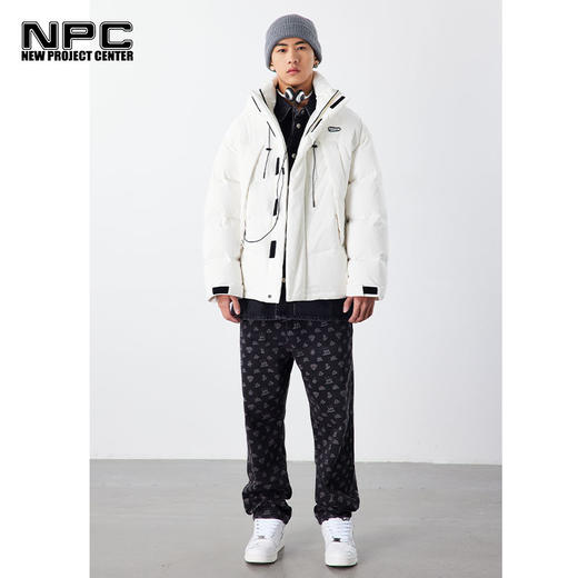 NPC潮牌男装logo贴布绣花大斜插袋连帽冬季情侣羽绒服NP29DJ10 商品图2