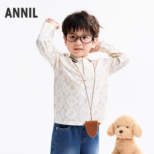 【实体店同款】男童翻领长袖针织衫秋季新款安奈儿童装XB531171 商品图2