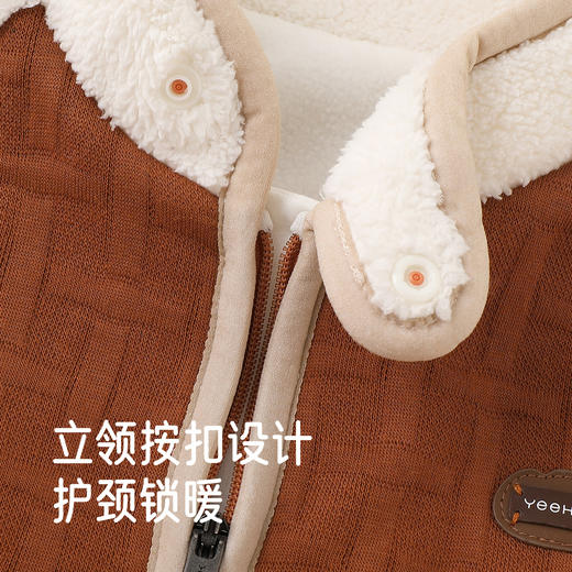 【商场同款】英氏儿童加绒外套冬季新款加厚保暖男童洋气开衫上衣 商品图3