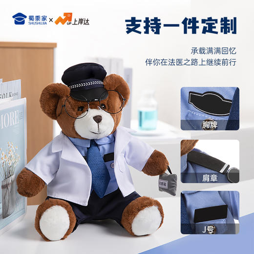 【实付满199送钥匙扣】【法医大白大壮】可定制创意毛绒职业小熊公仔儿童玩具服装可脱送礼礼物 商品图1