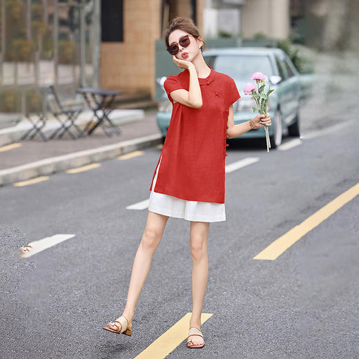 新中式复古上衣+短裤套装 &185089 商品图2