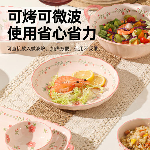 釉下彩陶瓷餐具（红釉桃花） 商品图3