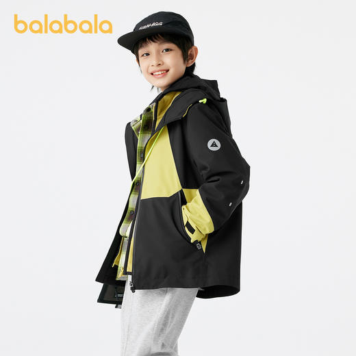 巴拉巴拉冲锋衣童装男童两件套外套春秋装防风防水透湿摇粒绒内件 商品图2