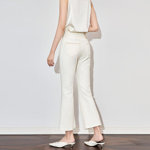 「高货wl」全新升级【铂金会员220/天猫299/差价79】(63119)洛诗琳高级感宽松通勤简约休闲裤2025夏季显瘦微喇牛仔裤 商品图1