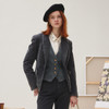 谜底西装外套长袖女2025秋季新品复古修身文艺牛仔西服253MW1232 商品缩略图0