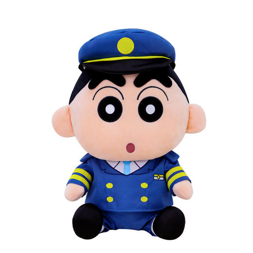正版蜡笔小新飞行员消防员公仔 卡通毛绒玩偶可爱儿童布娃娃抱枕礼物 商品图9