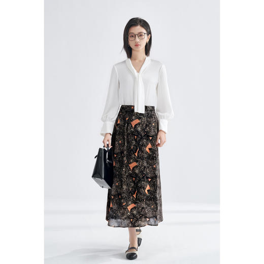 米思阳2026春季印花A字半身裙减龄印花高级感百搭显瘦伞裙女4267 商品图4