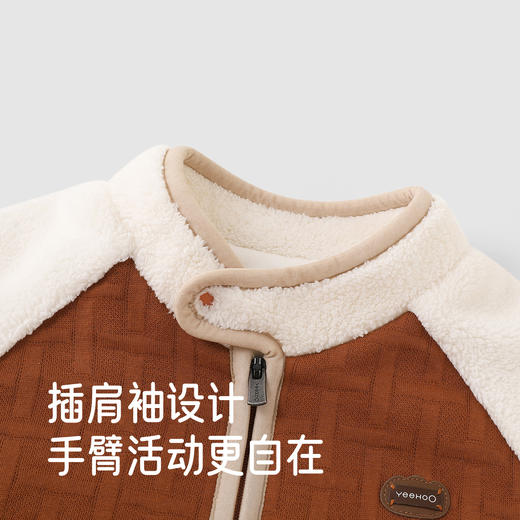 【商场同款】英氏儿童加绒外套冬季新款加厚保暖男童洋气开衫上衣 商品图2