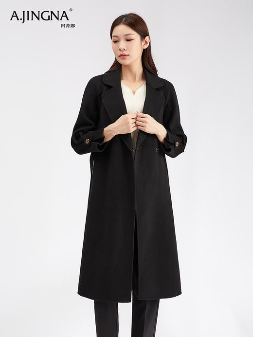 【商城同款】阿菁娜法式优雅中长款大衣F30D211078 商品图1