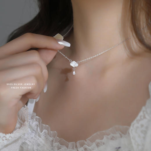 【白云朵朵】S925纯银白贝云朵项链【YXS-A4396】 商品图3