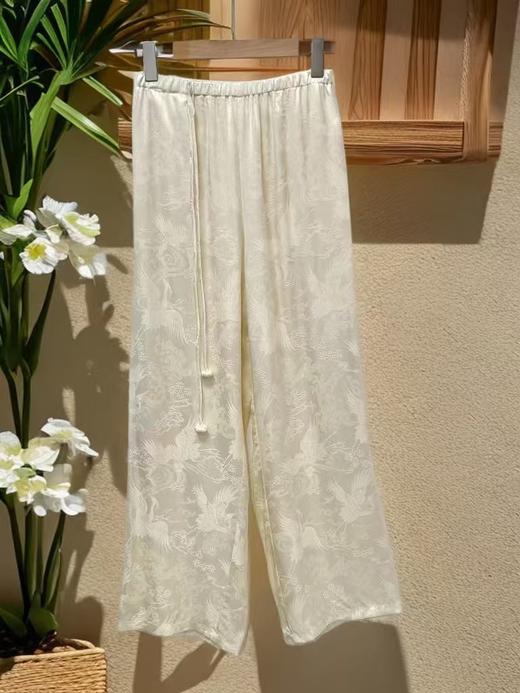【MYBL】7910新中式提花光泽顺滑垂感休闲裤-喜出 商品图3