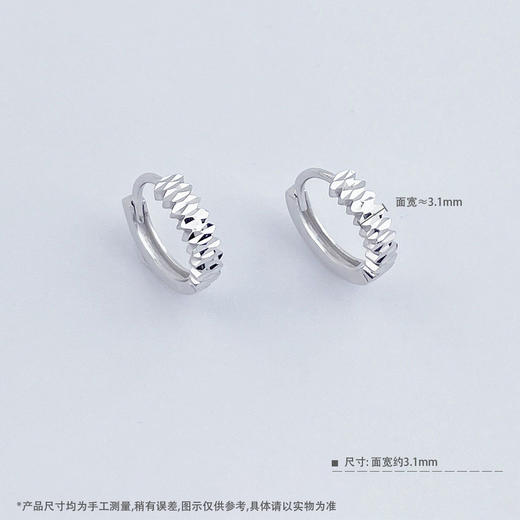 【限时8.8折】【线上铂金馆】PT950 【国际铂金协会】铂金镂空单排仿钻耳饰耳圈(ACPTES00001)预售产品下单后不退款不退货不换货不补差价) 商品图3