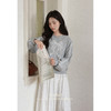【6折秒杀】鹿向南「芭蕾手账」慵懒风蕾丝拼接灰色圆领卫衣女秋显瘦长袖上衣L56797 商品缩略图3